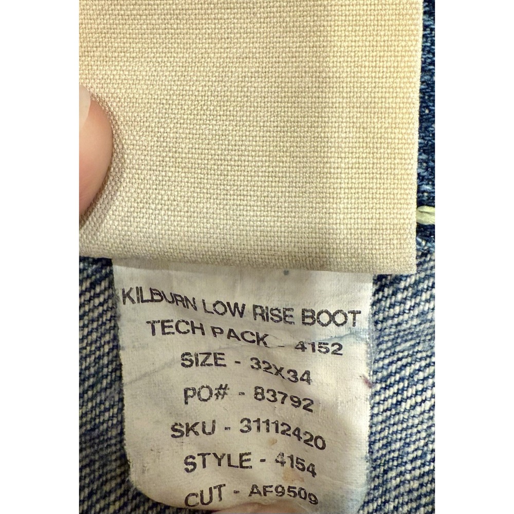 Y2K Abercrombie & Fitch Jeans Mens 32x34 Blue Kilburn Low Rise Boot Button Fly - Picture 6 of 8